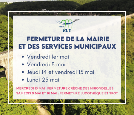 Photo de Mai - Fermeture de la mairie et des services municipaux
